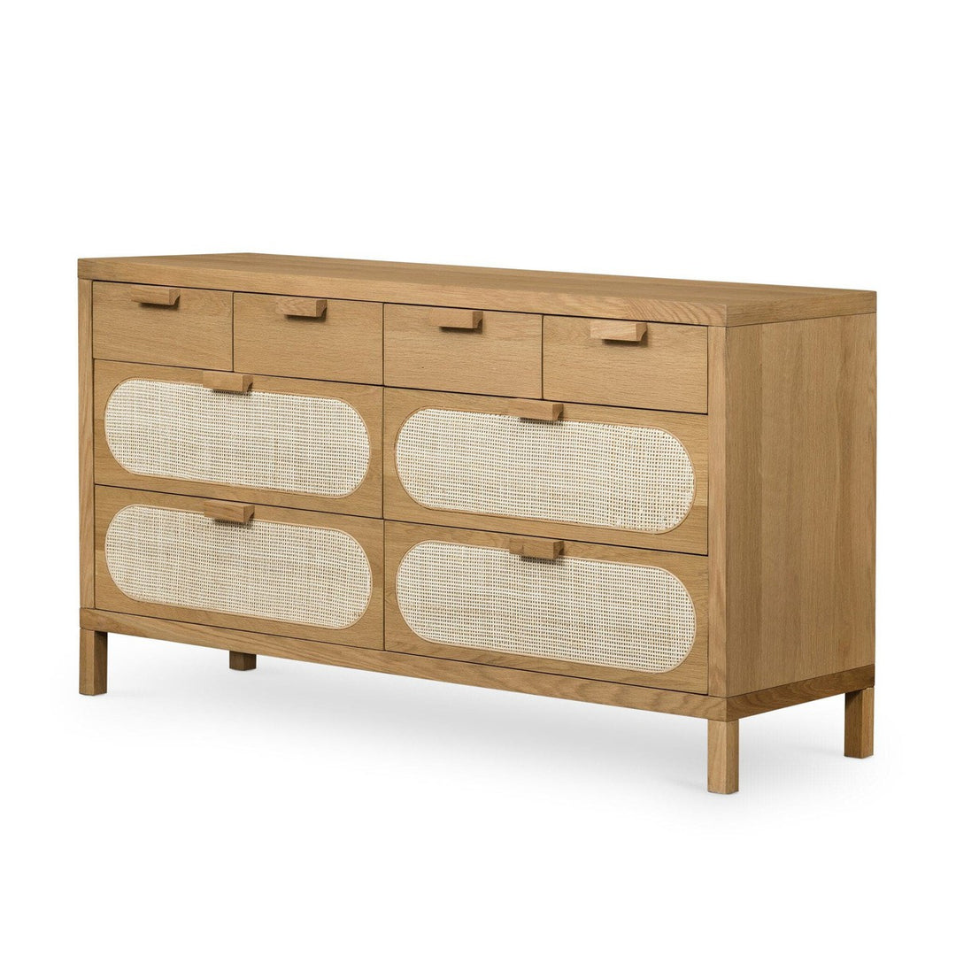 Aurora 8 Drawer Dresser - Light Natural Cane