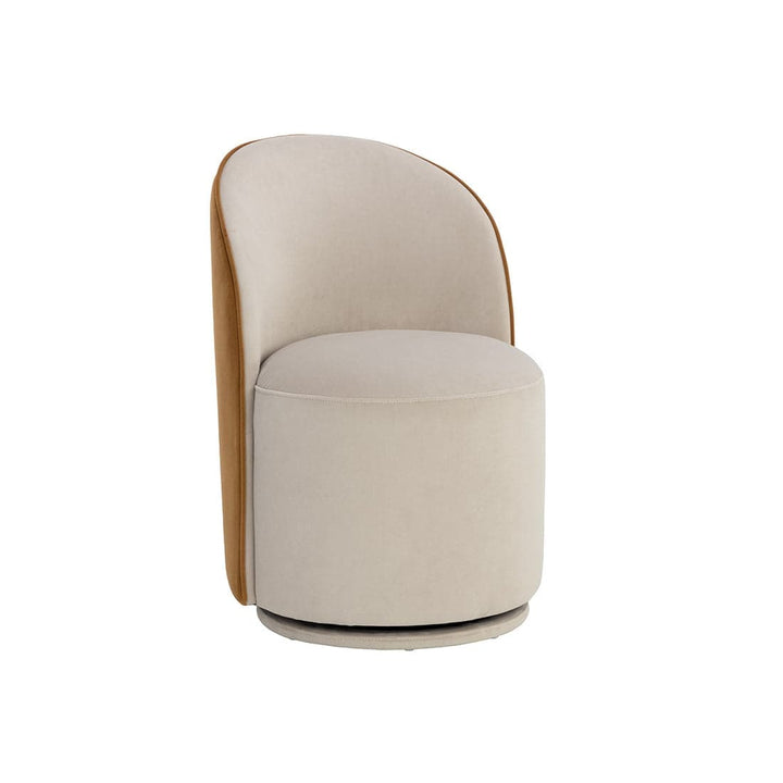 Cavoli Swivel Dining Chair-Sunpan-SUNPAN-109915-Dining ChairsMeg Taupe 31 / Meg Gold 125-4-France and Son