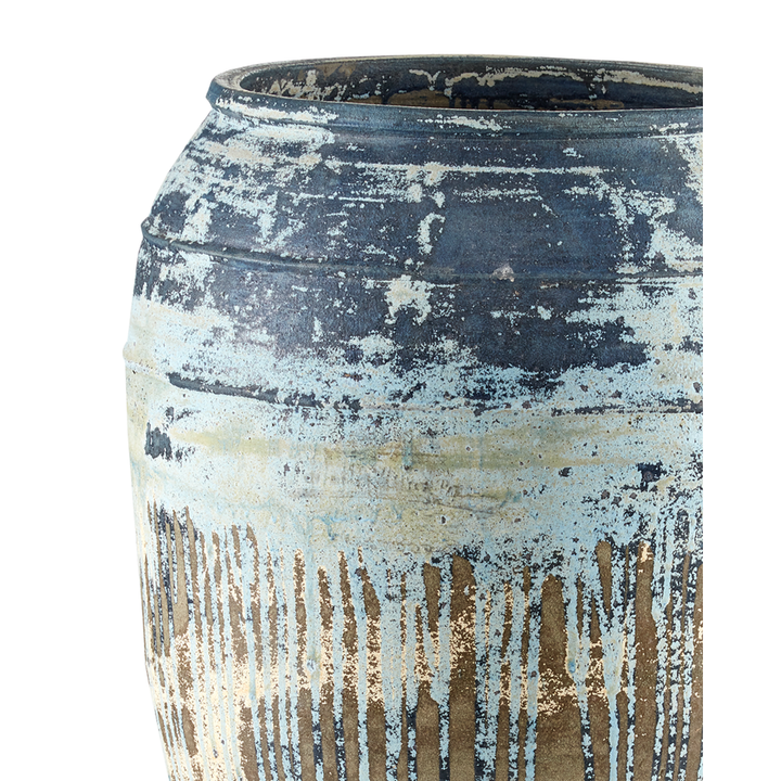 Planters Catania Large Antique Blue Drip Planter