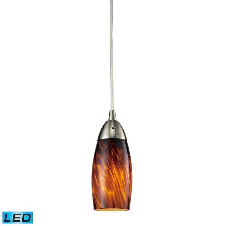 Milan 3'' Wide 1 - Light Pendant-Elk Home-ELK-110-1ES-LED-PendantsSatin Nickel - LED Espresso Glass-13-France and Son
