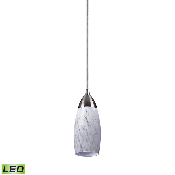 Milan 3'' Wide 1 - Light Pendant-Elk Home-ELK-110-1SW-LED-PendantsSatin Nickel - LED Snow White Glass-10-France and Son