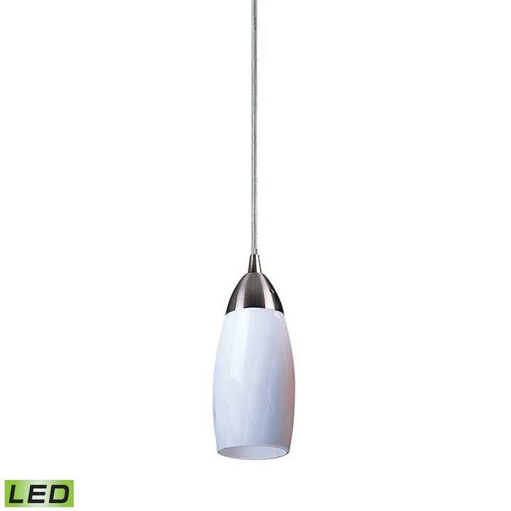 Milan 3'' Wide 1 - Light Pendant-Elk Home-ELK-110-1WH-LED-PendantsSatin Nickel - LED Simple White Glass-9-France and Son