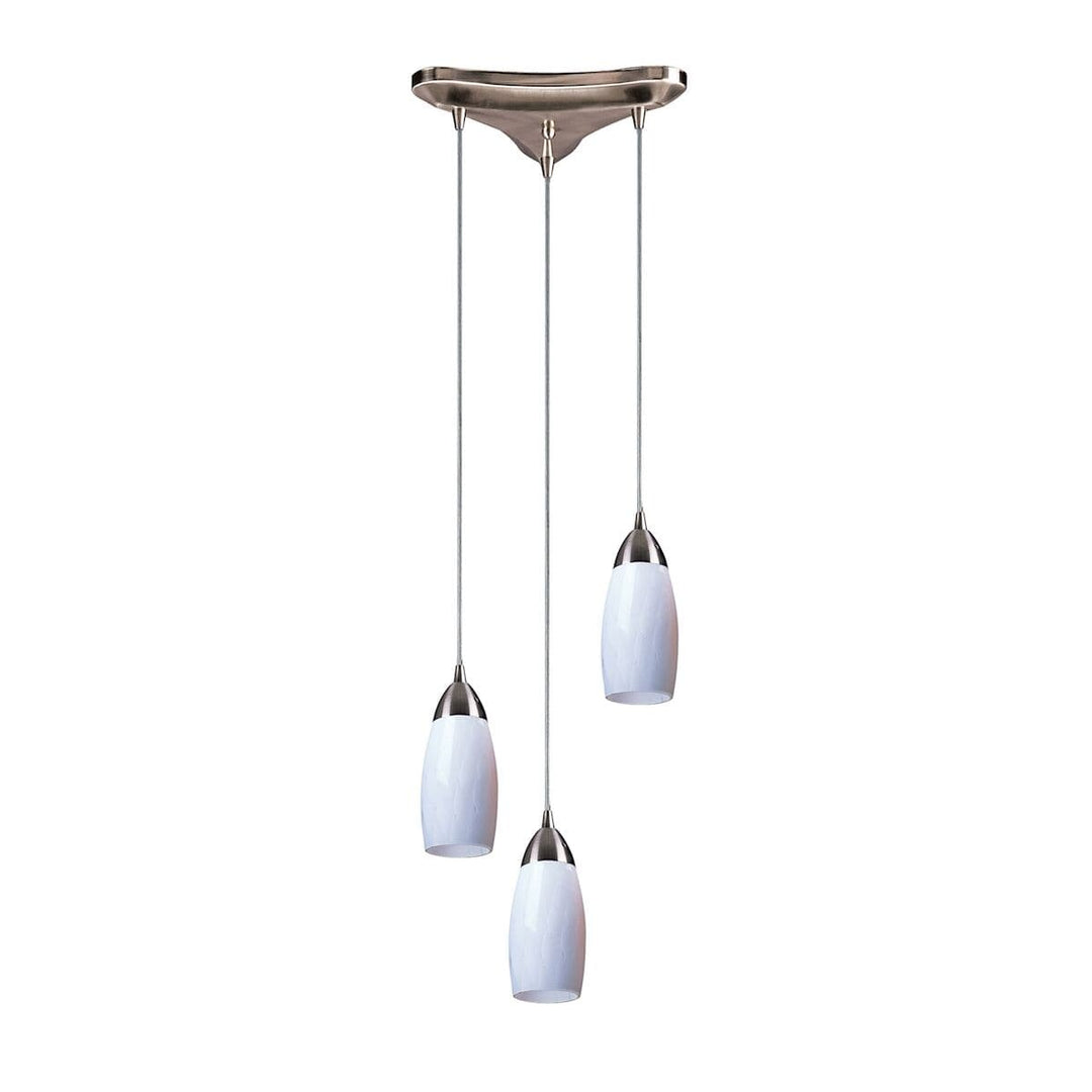 Milan 10'' Wide 3-Light Pendant-Elk Home-ELK-110-3WH-PendantsSatin Nickel/Simple White Glass-Non LED-6-France and Son