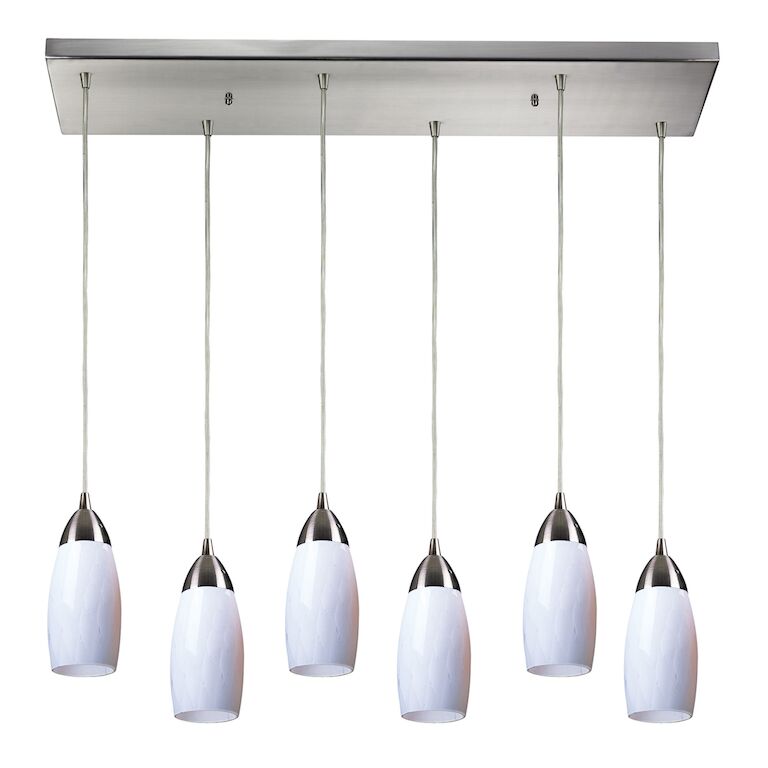 Milan 30'' Wide 6-Light Pendant-Elk Home-ELK-110-6RC-WH-PendantsSimple White Glass-2-France and Son