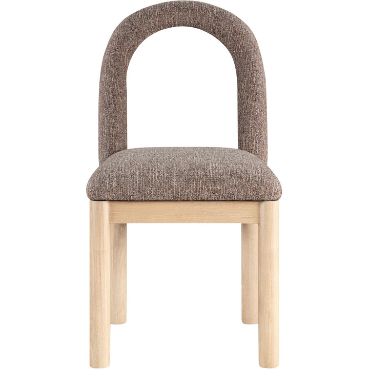 Conrad Linen Textured Fabric Upholstered Dining Chair — Brown / Natural