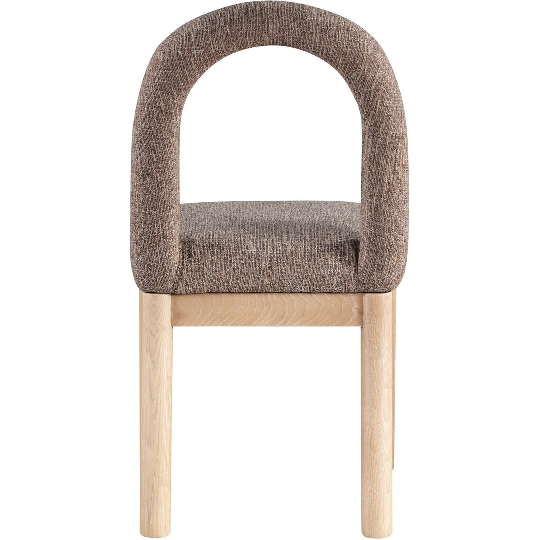 Conrad Linen Textured Fabric Upholstered Dining Chair — Brown / Natural