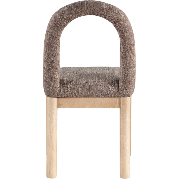 Conrad Linen Textured Fabric Upholstered Dining Chair — Brown / Natural