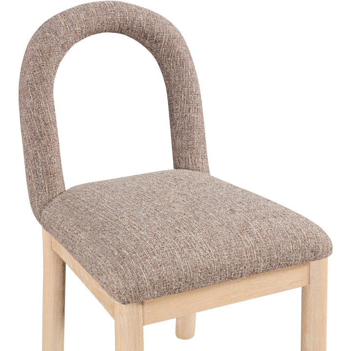 Conrad Linen Textured Fabric Upholstered Dining Chair — Brown / Natural