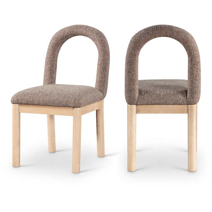 Conrad Brown Linen Textured Fabric Upholstered Dining Chair