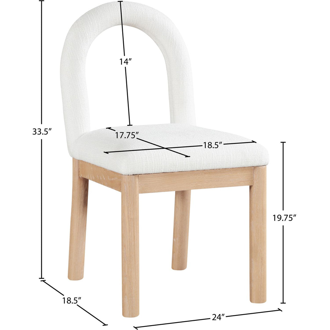 Conrad Linen Textured Fabric Upholstered Dining Chair — Cream / Natural