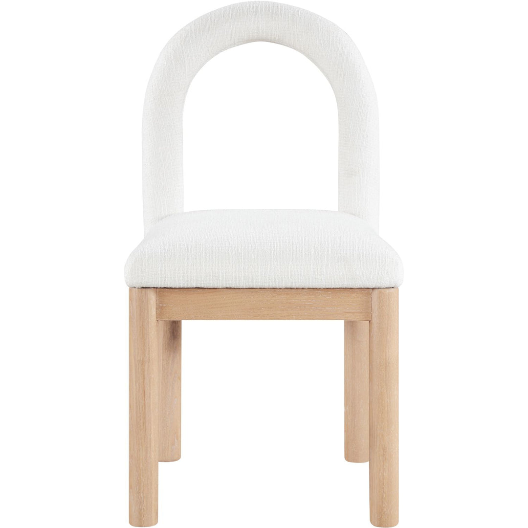 Conrad Linen Textured Fabric Upholstered Dining Chair — Cream / Natural