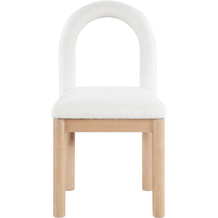Conrad Linen Textured Fabric Upholstered Dining Chair — Cream / Natural