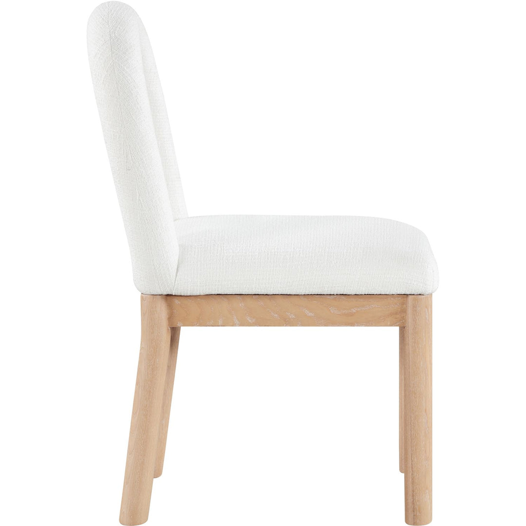 Conrad Linen Textured Fabric Upholstered Dining Chair — Cream / Natural