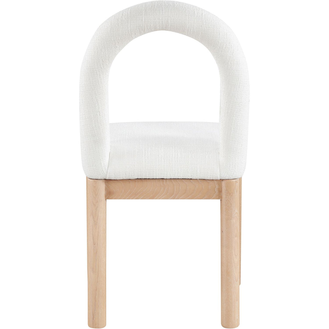 Conrad Linen Textured Fabric Upholstered Dining Chair — Cream / Natural