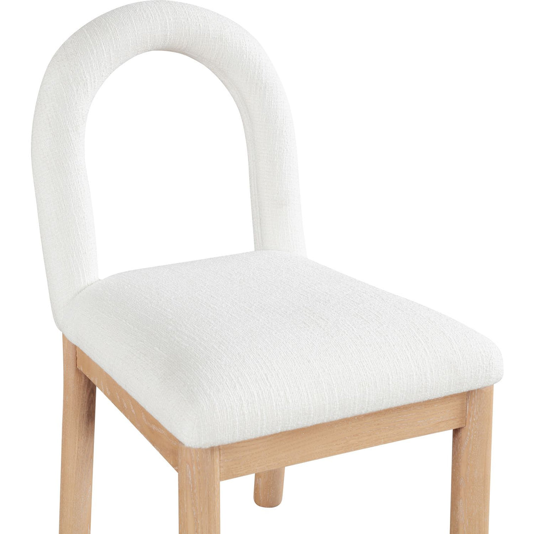Conrad Linen Textured Fabric Upholstered Dining Chair — Cream / Natural