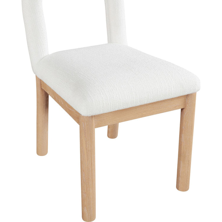 Conrad Linen Textured Fabric Upholstered Dining Chair — Cream / Natural