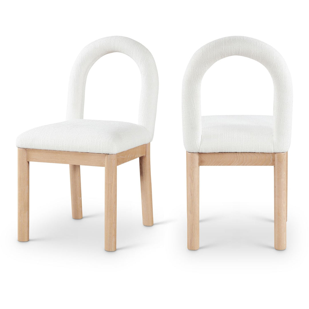 Conrad Cream Linen Textured Fabric Upholstered Dining Chair