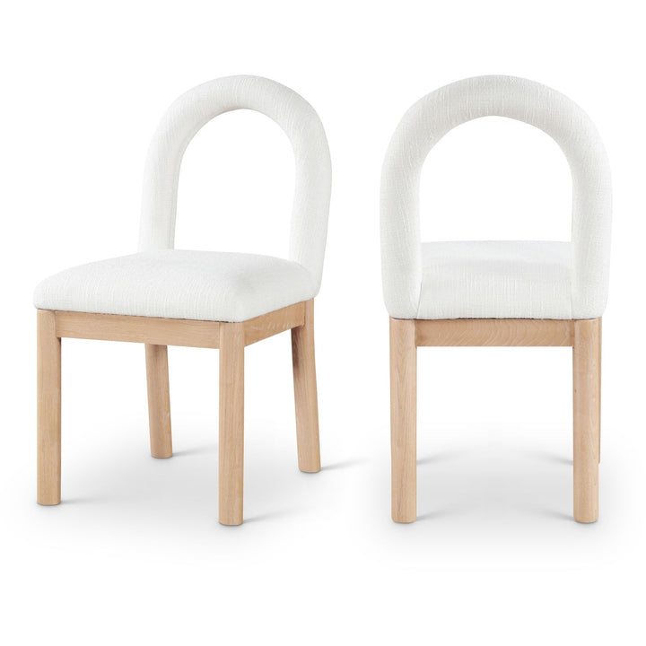 Conrad Cream Linen Textured Fabric Upholstered Dining Chair