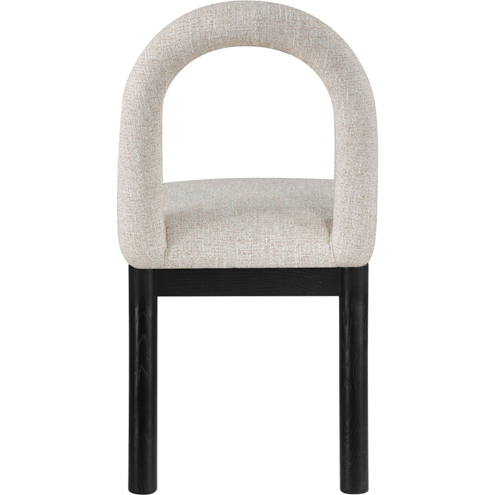 Conrad Linen Textured Fabric Upholstered Dining Chair — Beige / Black