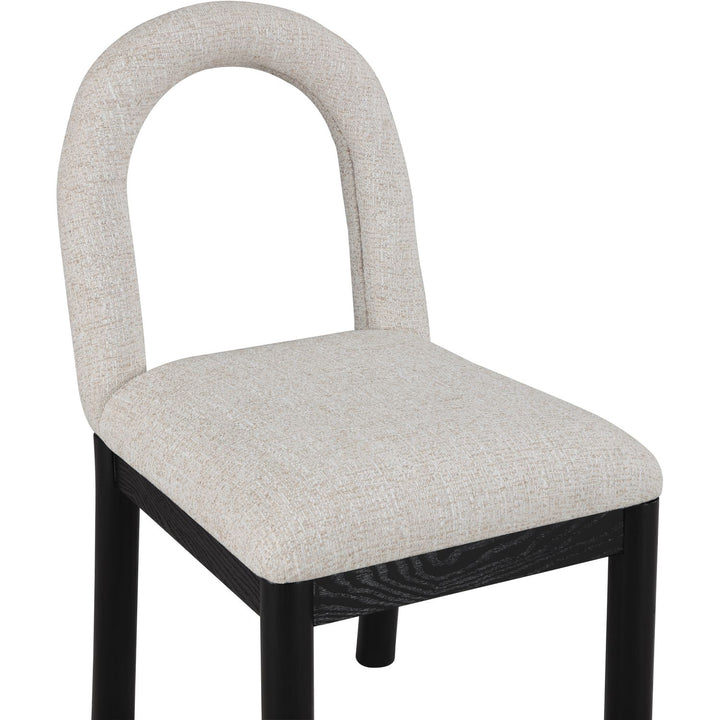 Conrad Linen Textured Fabric Upholstered Dining Chair — Beige / Black