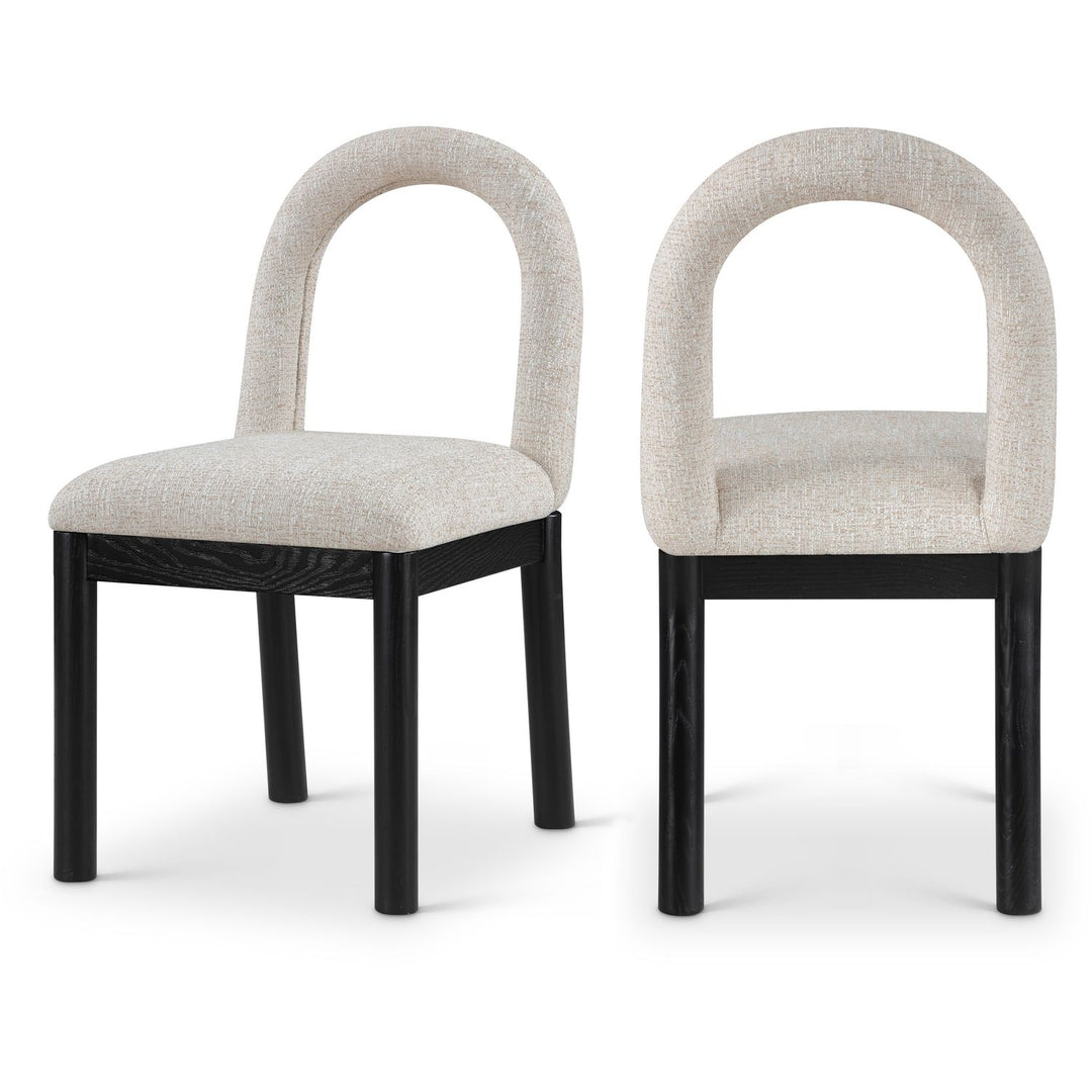 Conrad Beige Linen Textured Fabric Upholstered Dining Chair