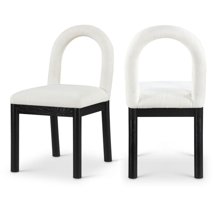 Conrad Cream Linen Textured Fabric Upholstered Dining Chair