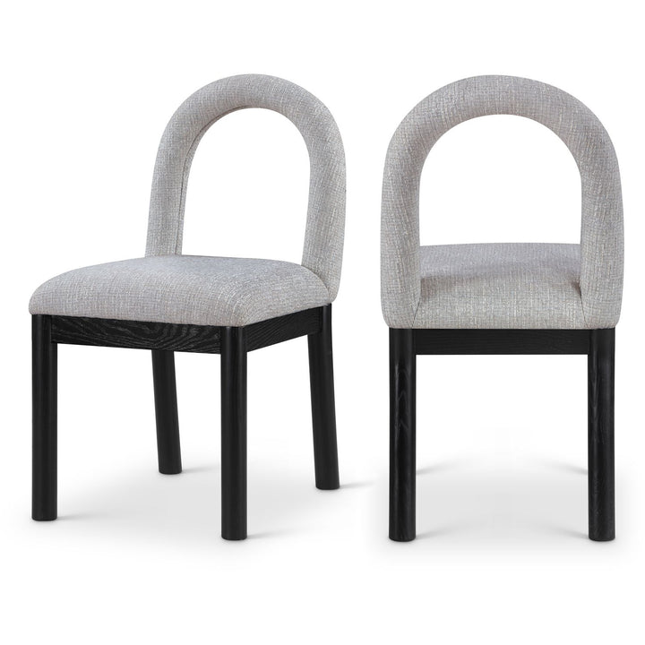 Conrad Grey Linen Textured Fabric Upholstered Dining Chair