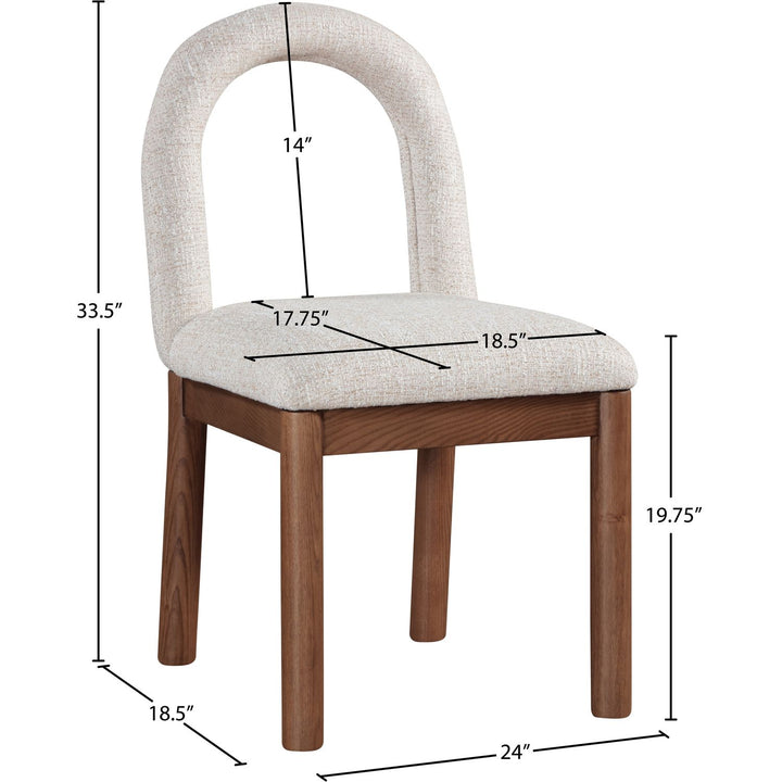Conrad Linen Textured Fabric Upholstered Dining Chair — Beige / Brown