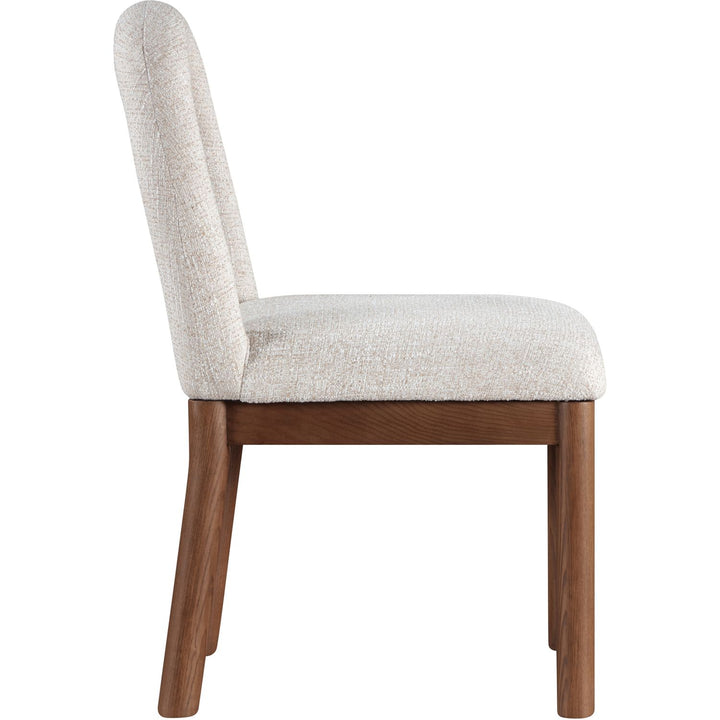 Conrad Linen Textured Fabric Upholstered Dining Chair — Beige / Brown