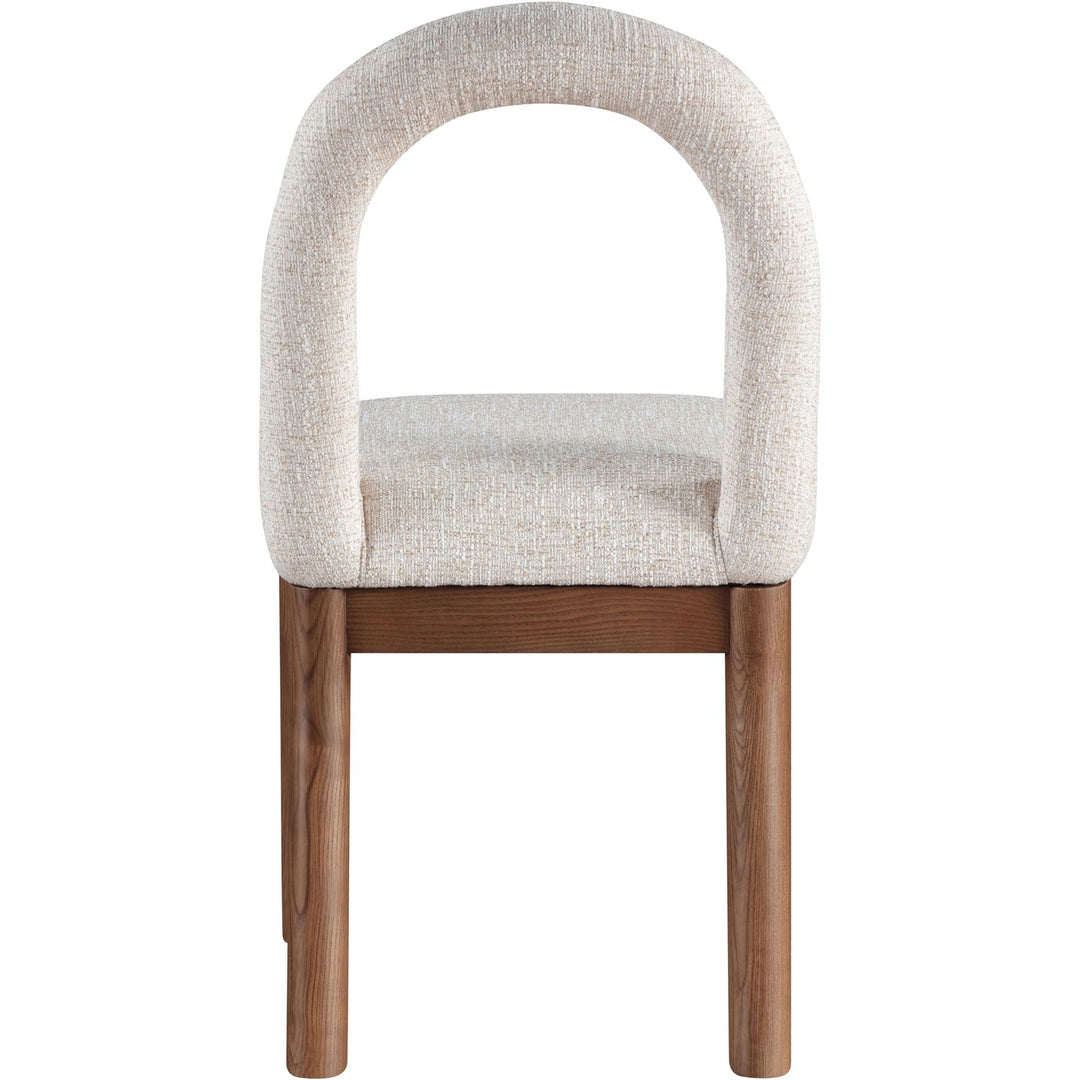 Conrad Linen Textured Fabric Upholstered Dining Chair — Beige / Brown