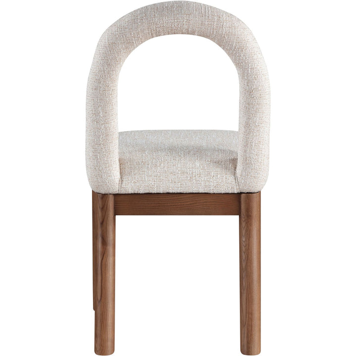 Conrad Linen Textured Fabric Upholstered Dining Chair — Beige / Brown