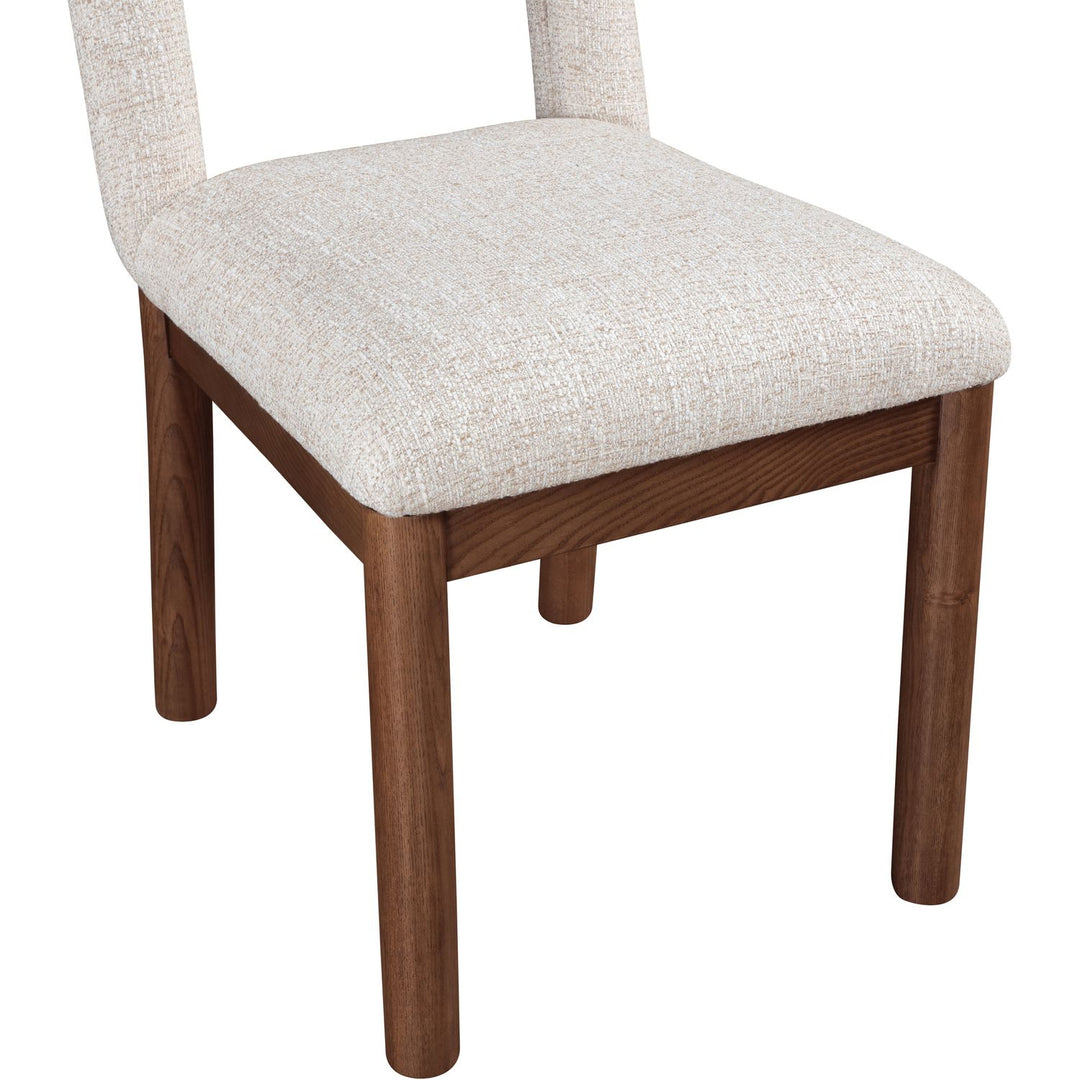 Conrad Linen Textured Fabric Upholstered Dining Chair — Beige / Brown
