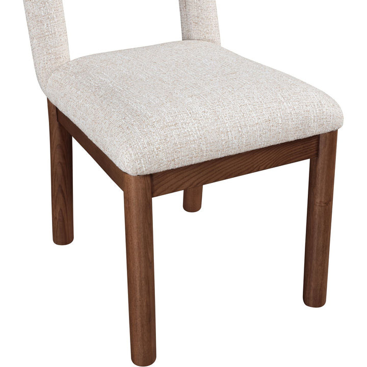 Conrad Linen Textured Fabric Upholstered Dining Chair — Beige / Brown