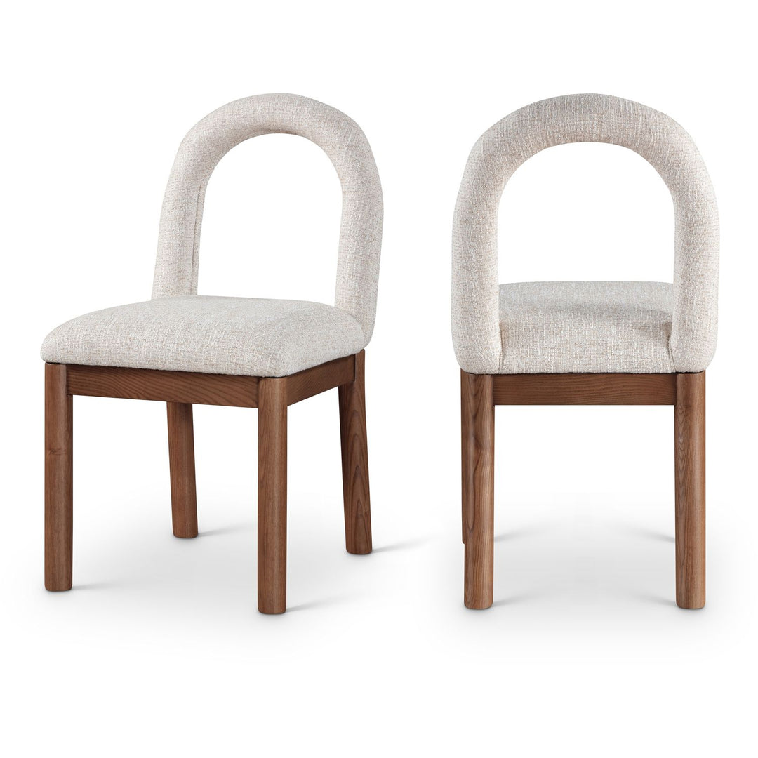 Conrad Beige Linen Textured Fabric Upholstered Dining Chair