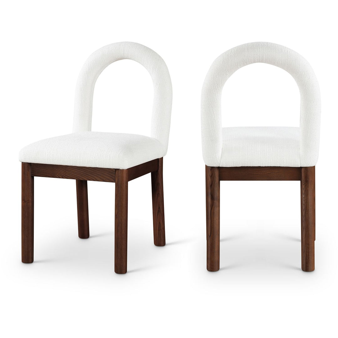 Conrad Cream Linen Textured Fabric Upholstered Dining Chair