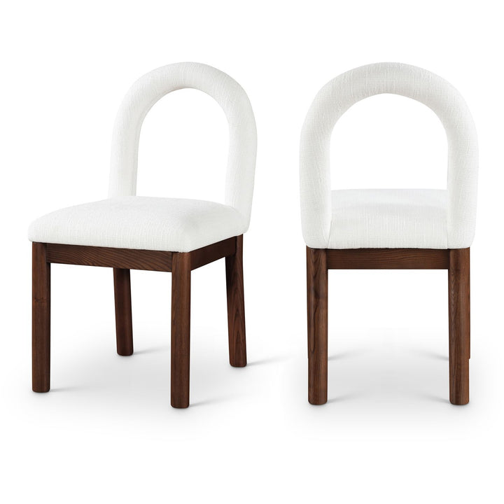 Conrad Cream Linen Textured Fabric Upholstered Dining Chair
