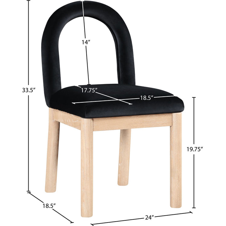 Conrad Velvet Upholstered Dining Chair — Black / Natural
