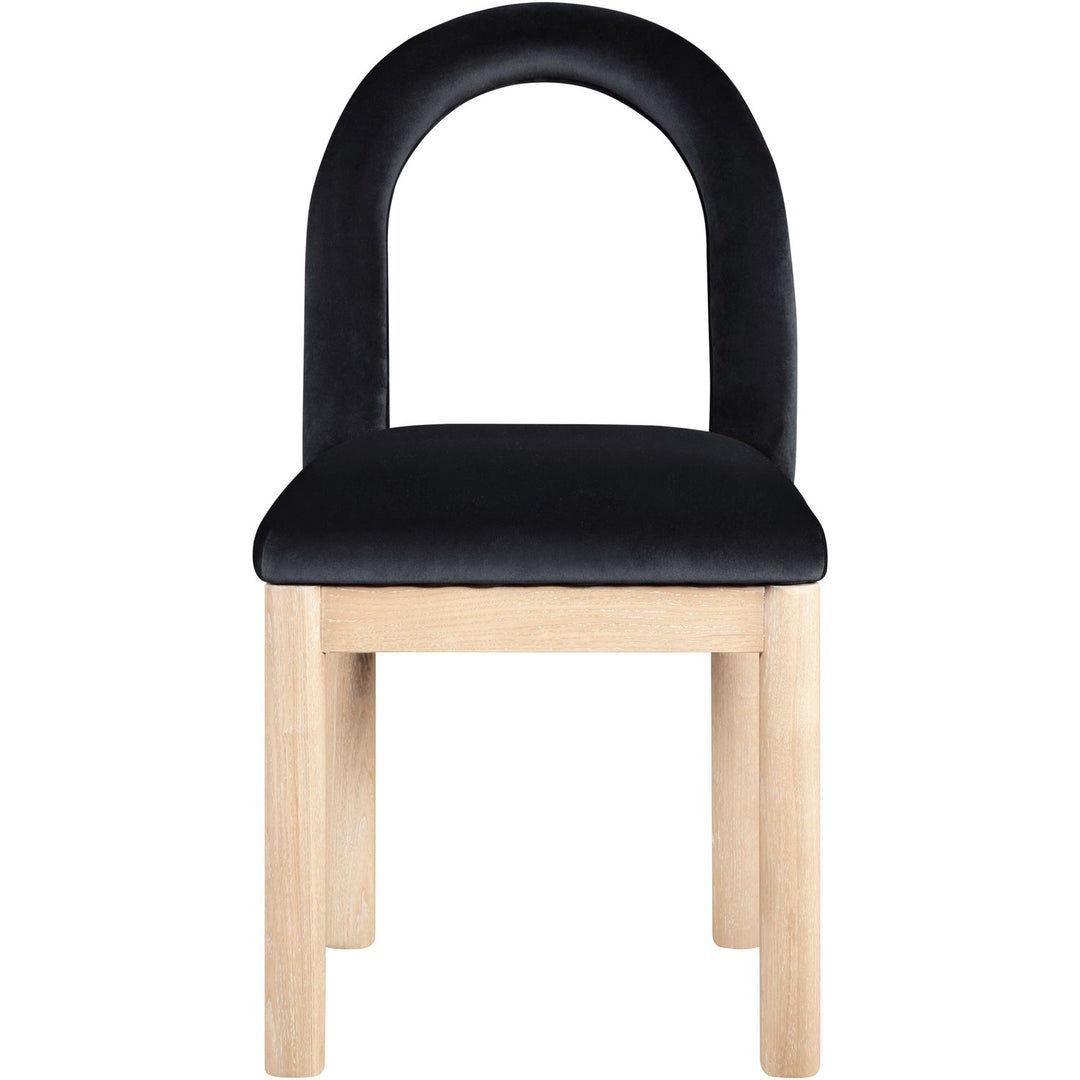 Conrad Velvet Upholstered Dining Chair — Black / Natural