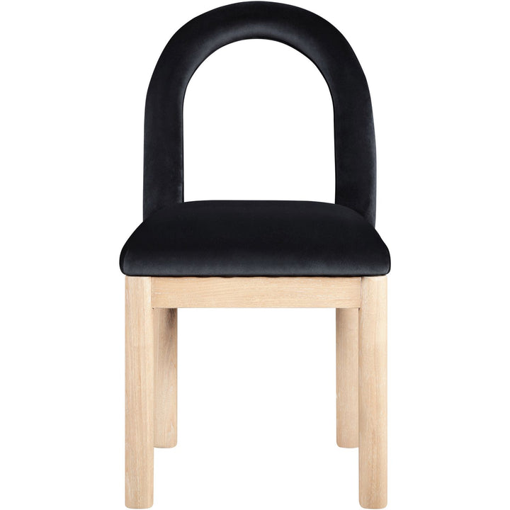 Conrad Velvet Upholstered Dining Chair — Black / Natural