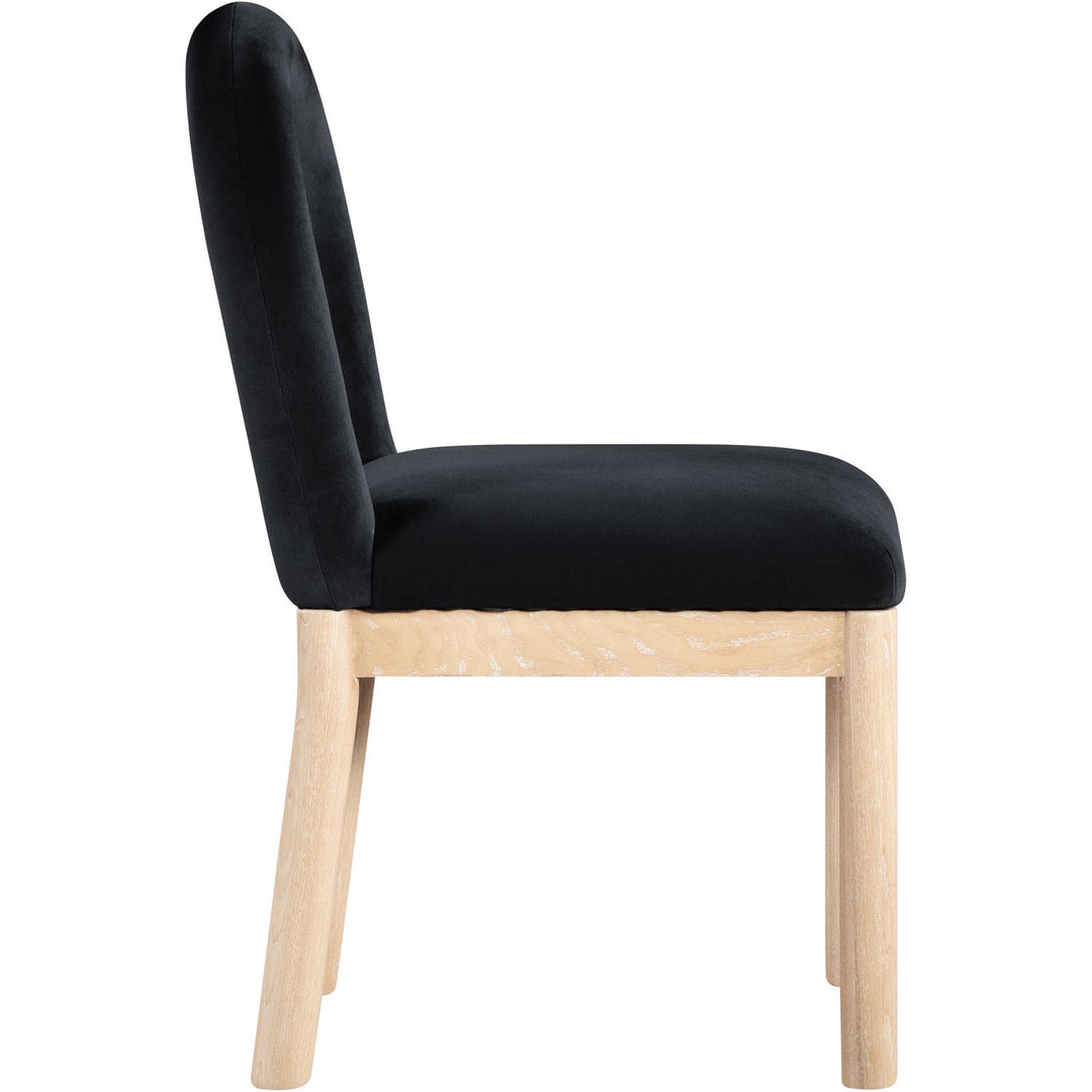Conrad Velvet Upholstered Dining Chair — Black / Natural