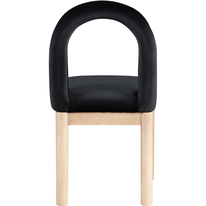 Conrad Velvet Upholstered Dining Chair — Black / Natural