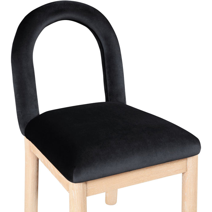 Conrad Velvet Upholstered Dining Chair — Black / Natural