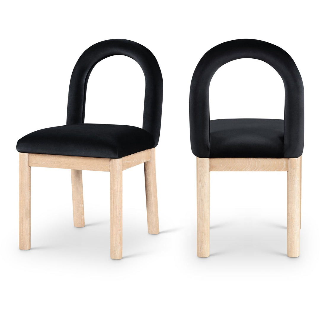 Conrad Black Velvet Upholstered Dining Chair