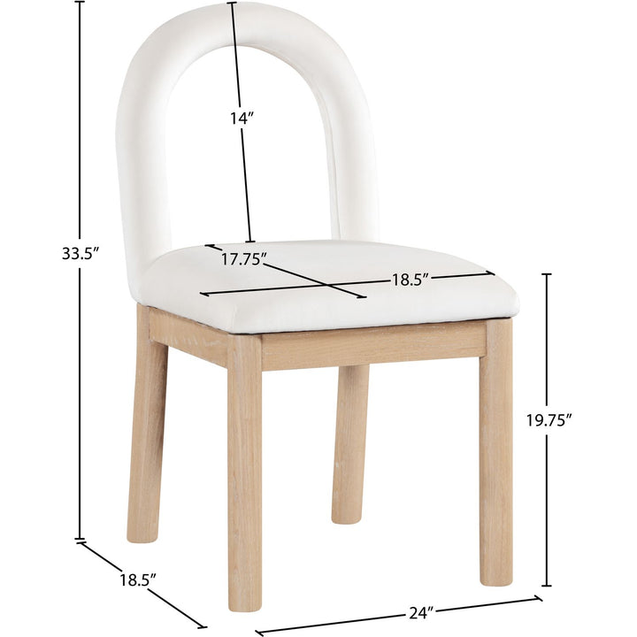Conrad Velvet Upholstered Dining Chair — Cream / Natural
