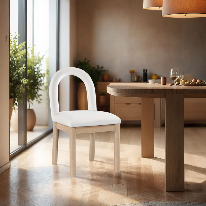 Conrad Velvet Upholstered Dining Chair — Cream / Natural