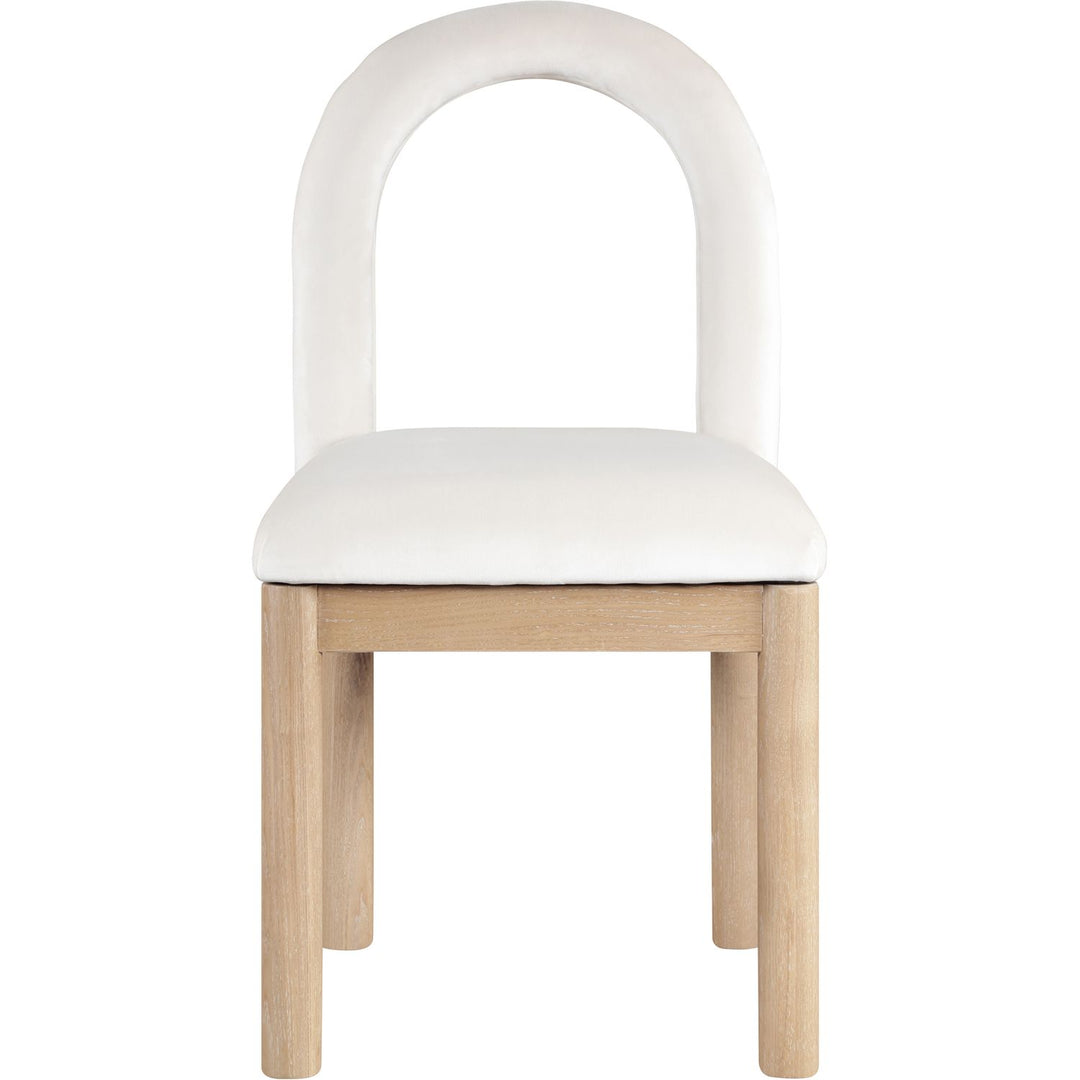 Conrad Velvet Upholstered Dining Chair — Cream / Natural