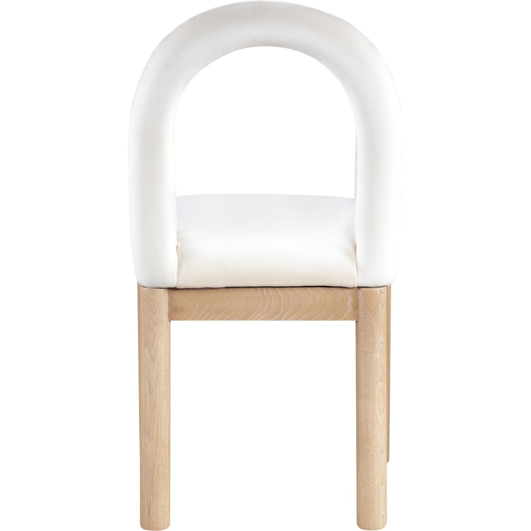 Conrad Velvet Upholstered Dining Chair — Cream / Natural