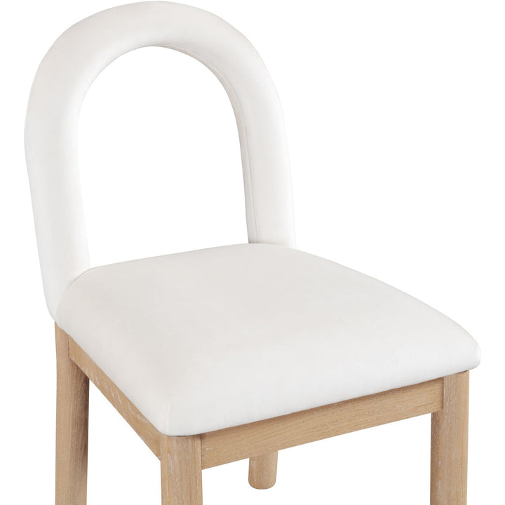 Conrad Velvet Upholstered Dining Chair — Cream / Natural