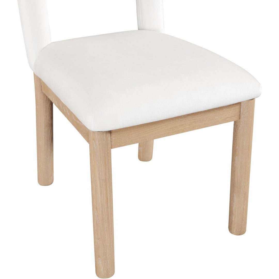 Conrad Velvet Upholstered Dining Chair — Cream / Natural