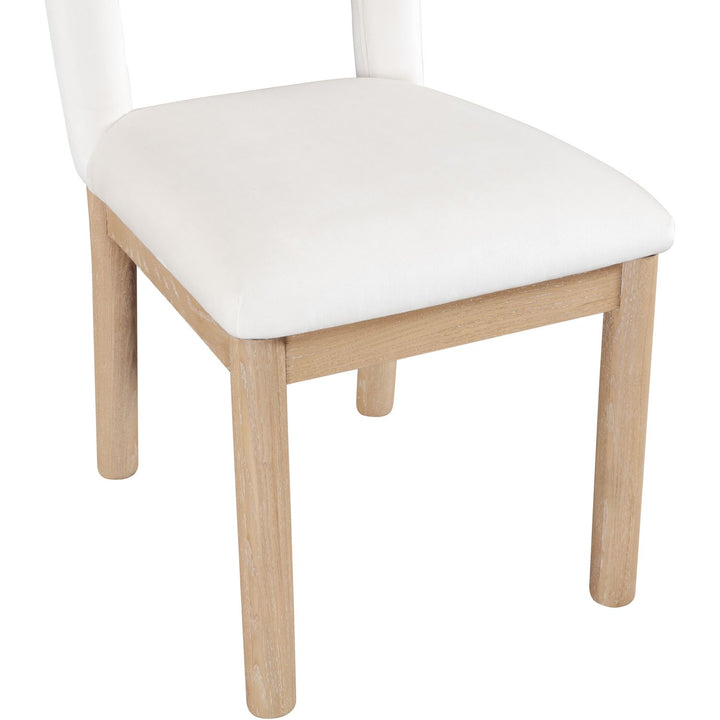 Conrad Velvet Upholstered Dining Chair — Cream / Natural